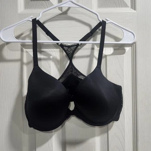 Maidenform Front Close BH 38D Bügel schwarz Satin gepolstert Cup Racerback  - Bild 1 von 11