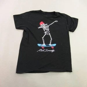 Riot Society Shirt Boys Medium Short Sleeve Casual Crew Neck Lightweight Black - Picture 1 of 8