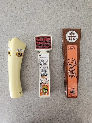 Lot Of 3 Beer Tap Handles Bells | Knee Deep Brewing | Barrel House Brewing - Image 1 of 3