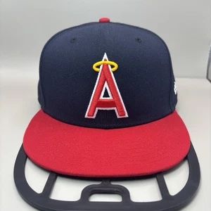 Gorra New Era Anaheim Angels New Era Azul Marino/Rojo Ajustada 77/8 MLB Sobre el Campo Talla Rara - Imagen 1 de 11