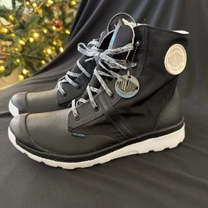 Neu Palladium Pallaville hoher Bund schwarze wasserdichte Damenstiefel US 10 UK 8 EUR 42 - Bild 1 von 11