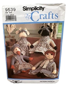 Bambola e vestiti imbottiti anatra mucca Simplicity Crafts (#9539) non tagliati - Foto 1 di 3