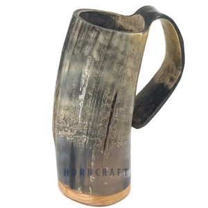 Medium Ox Horn Beer Tankard Soldiers Mead Mug Cup | Viking Drinking Horn Mug Cup - Picture 1 of 5