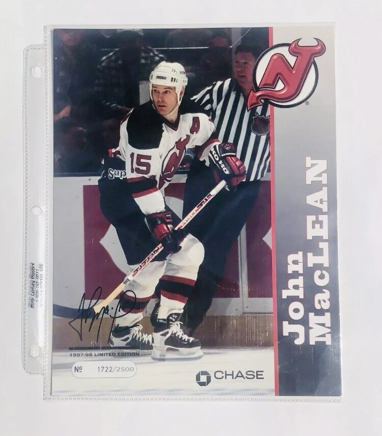 NEW JERSEY DEVILS  PRINT OF JOHN MACLEAN NHL HOCKEY Memorabilia 1990s VINTAGE Foto 1 de 4