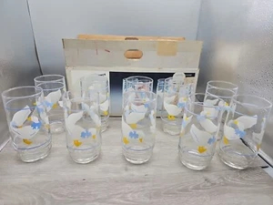 Country Goose Drinking Glasses Tumblers Blue Ribbon Bow, Indiana 16oz, Set 10 - Picture 1 of 18