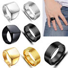 Men's Stainless Steel Rings Square Band Finger Ring Wedding Party Ring Jewelry