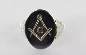 SIAM Masonic Flip Ring in Sterling Silver Size 8.5 - Picture 1 of 4