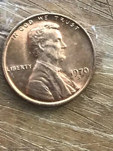 1970 S Small Date (High 7) Lincoln Memorial Cent 1C Red Uncirculated - Bild 1 von 1