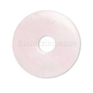 Colgante de cuentas focales gruesas de rosquilla de cuarzo rosa redondo grande de 40 mm - Imagen 1 de 1