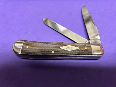 2023 MIB CASE TESTED XX BLACK/GREEN/NAT CANVAS SMOOTH MICARTA TRAPPER 10254SS - Image 1 of 3