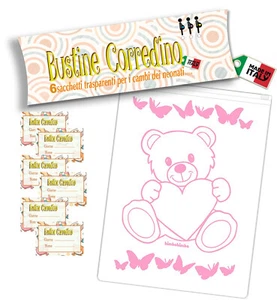 Bustine per il Corredino del Neonato – Sacchetti Ospedale ROSA 6pz - Foto 1 di 6