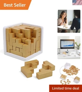 Compact 3D Puzzle Box - Original Brain Teaser for Ages 6+ - Golden Edition - Picture 1 of 10