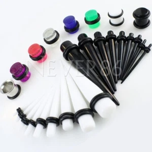 28 Pc Ear Taper+ PLUG Kit 16G-00G 1.3mm-10mm Gauges Expander Set Stretchers - Bild 1 von 1