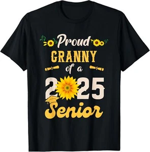 Proud Granny Of A Class Of 2025 Senior Graduation Graduate T-Shirt Hoodie - Picture 1 of 11