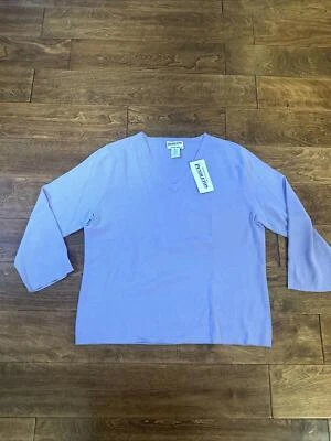 Vintage W/ Tags Pendleton USA Rayon Blend V-neck sweater top Lavender XL - Image 1 of 4