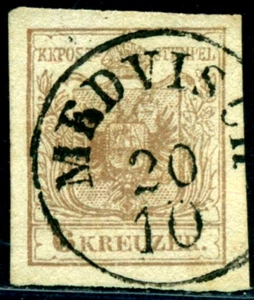 Austria 1850 Medvisch Cancel,Medias,Thin Paper,Coat of Arms, 6 Krz, used - Picture 1 of 1