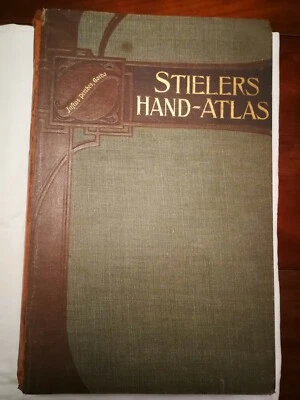 Atlante Geografico Stielers HAND-ATLAS Justus Perthes 1908 Tedesco  - Immagine 1 di 4