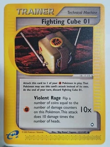 Fighting Cube 01 121/147 NM - Aquapolis Eseries Pokemon Card - $2 Flat Shipping - Picture 1 of 2