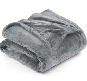 Utopia Bedding Fleece Blanket Queen Size Grey 300GSM Luxury Bed Blanket-Ash Grey - Picture 1 of 1