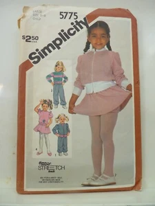 Simplicity 5775 Stretch Fabric Pattern Large 5-6 Pants Skirt, Top Jacket 1982 - Picture 1 of 2