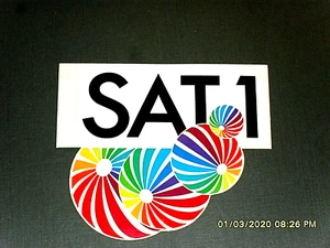Pegatinas / Sticker + SAT 1 + Canal de TV + con bolas blanco - Imagen 1 de 1