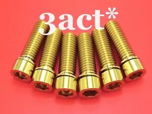 6pcs Titanium / Ti Bolt fit BMX Stem use (M8 x 25mm 6pcs with Ti washer) - Gold - Picture 1 of 2