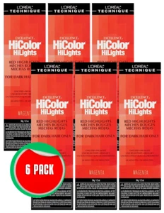 L'Oréal Technique HiColor Red HiLights Permanent Hair Color: MAGENTA - 6 PACK - Picture 1 of 6