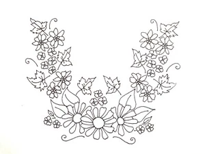 Printed Embroidery pair chair back covers white 100% cotton lace Meadow Flowers - Picture 1 of 1