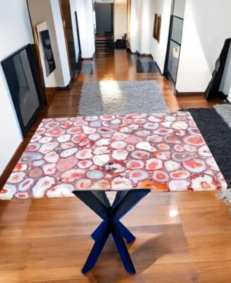 Red Agate Stone Dining Table, Countertop Desk, Kitchen Slab Furniture, Home Deco - Image 1 of 3