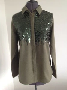 My Polo Green Sequinned front blouse - 100% cotton - M - Picture 1 of 9