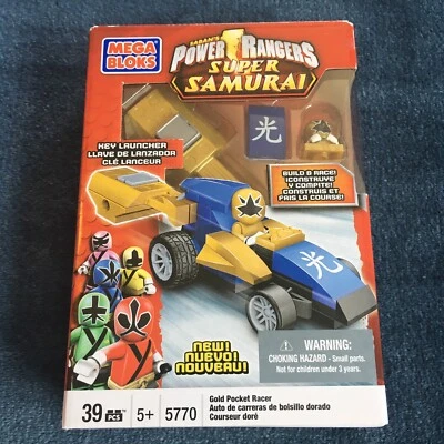 Power Rangers Super Samurai Gold Pocket Racer 2012 Mega Bloks Saban 5770 NEW - Image 1 of 4