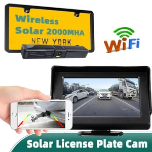 Auto Kfz Rückfahrkamera Solar mit 4,3ZOLL Farbmonitor kabellos 110° Einparkhilfe - Bild 1 von 13