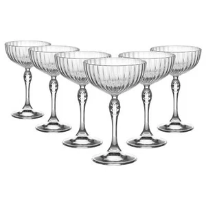 Bormioli Rocco 6x America '20s Champagne Saucers Coupe Glasses 230ml Clear - Picture 1 of 6