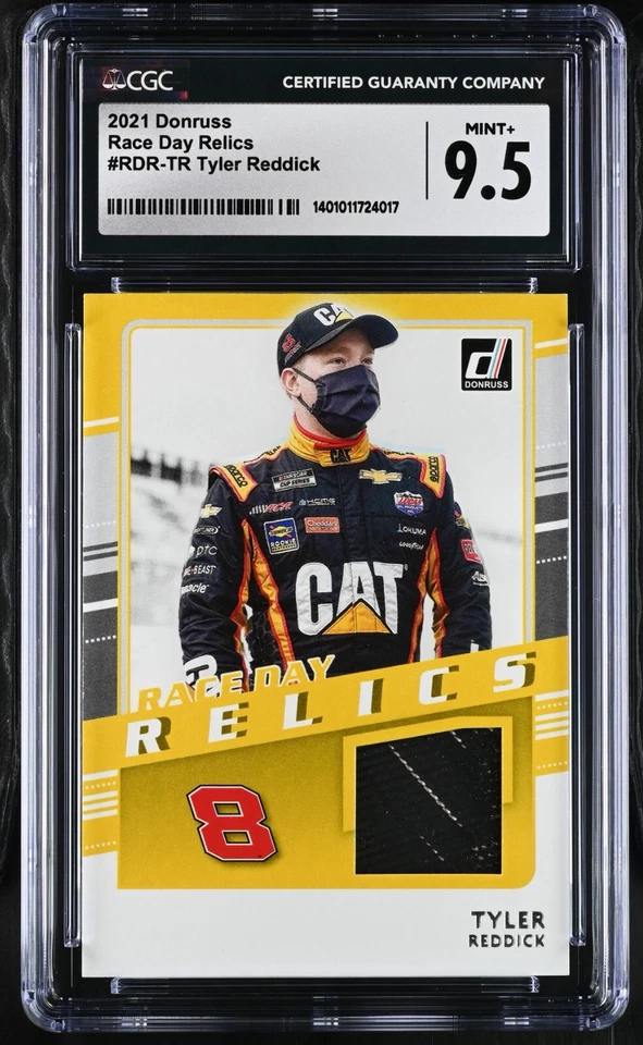Tyler Reddick #RDR-TR CGC 9.5 (2021, Donruss) NASCAR Race Day Relics, Mint+ - Image 1 of 2