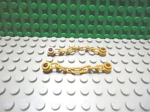 Lego Mini Figura 2 Perlas Oro 5 Eslabones Cadena NUEVO - Imagen 1 de 1