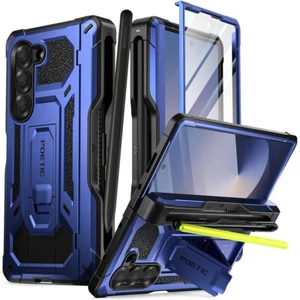 For Galaxy Z Fold 6 Case Full Body Shockproof Cover With Kickstand Cover Blue - Picture 1 of 6