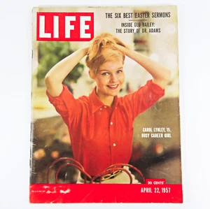 LIFE MAGAZINE April 22 1957 Easter Sermons & Carol Lynley, 15, Busy Career Girl - Picture 1 of 10