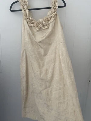 Maggy London Dress Womens Sz 14 Sheath Floral Brocade Ruffle Formal Cocktail - Image 1 of 3