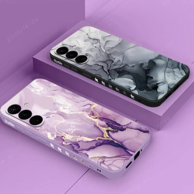 Phone Case For Samsung Galaxy S24 Ultra S23 FE S22 A14 A54 Marble Silicone Cover - Image 1 of 4