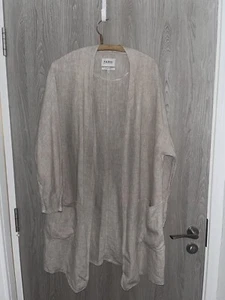 Farhi By Nicole Farhi Oversized Oatmeal Linen Jacket S 40” Chest Lagenlook Boho - Picture 1 of 5