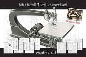 Delta/Rockwell 24" Scroll Saw Owners Service Manual Parts Lists Schematics etc. - Picture 1 of 3