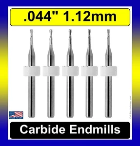 .044" 1.12mm End Mill 2-Flute 5 Pieces Premium Carbide Made in USA  UMT111 - Picture 1 of 5