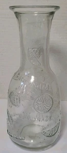 Vintage Klarglas Limonade geprägt Zitronen Karaffe Saft Behälter - Bild 1 von 7