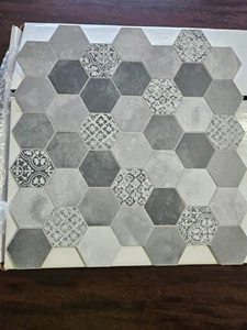  10-Sheet 12x12 Hexagon Peel and Stick Backsplash Wall Tile - Picture 1 of 2