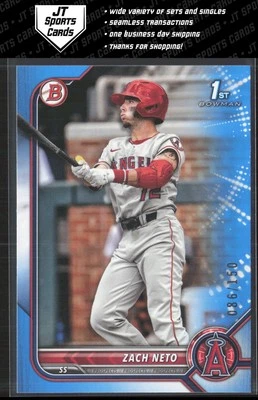 2022 Bowman Draft Zach Neto BD-18 1st Blue Paper /150 | Los Angeles Angels - Image 1 of 2