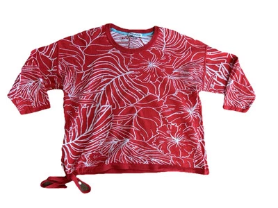 Suéter Tommy Bahama Para Mujer XL Hoja Tropical Cinch Ligero Suave Manga 3/4 Foto 1 de 4