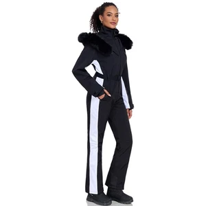 Damen Skianzug Einteiler Kunstfellkragen Schneeanzüge Snowboard Outdoor Insula... - Bild 1 von 6