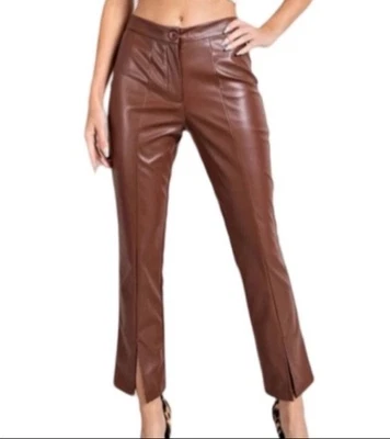 Pantalones Wildfox Vegano Cuero Costuras Princesa - Fondant Chocolate Talla S Nuevos Sin Etiqueta Foto 1 de 4