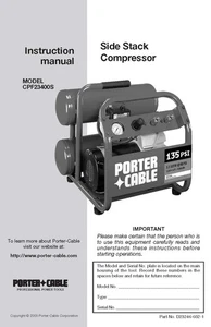 Compresor de aire Porter Cable Instr. Manual # CPF23400S - Imagen 1 de 1