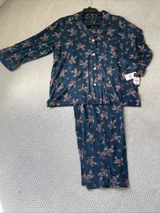 Ralph Lauren Plus NAVY WINE GREEN PINK FLORAL SOFT JERSEY KNIT Pajamas 2X NWT - Picture 1 of 10